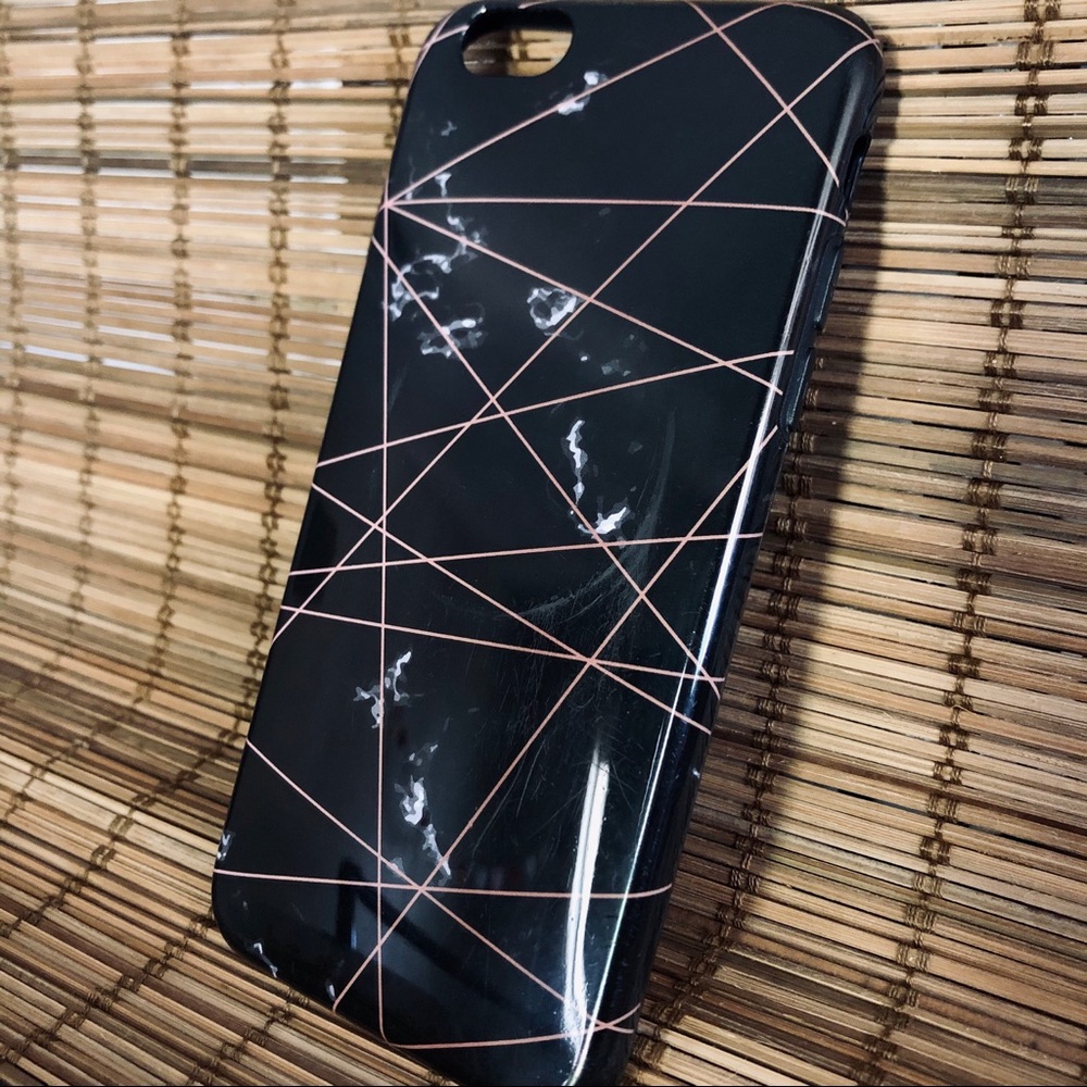 iPhone 8 phone case - black marble